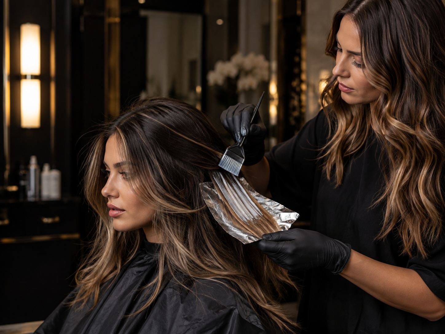 Balayage-Behandlung im Salon